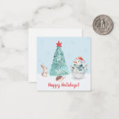 Cute Snowman Happy Holidays Mitteilungskarte (Vorderseite/Rückseite Beispiel)