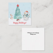 Cute Snowman Happy Holidays Mitteilungskarte (Vorne/Hinten)