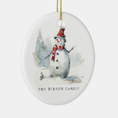 Cute Snowman Let It Snow Christmas 1 Photo Keramik Ornament (Rechts)