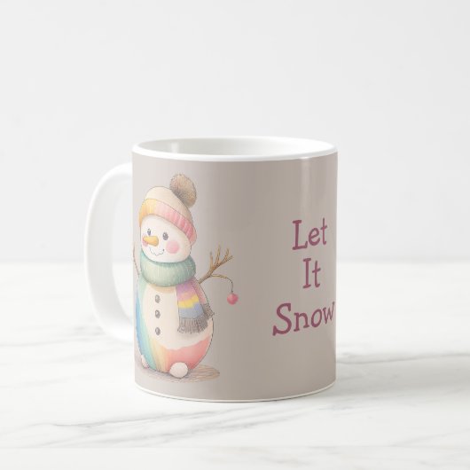Cute Snowman Let It Snow Kaffeetasse (Vorderseite Links)