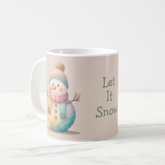 Cute Snowman Let It Snow Kaffeetasse (Vorderseite Links)
