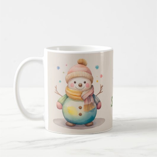 Cute Snowman Let It Snow Kaffeetasse (Links)