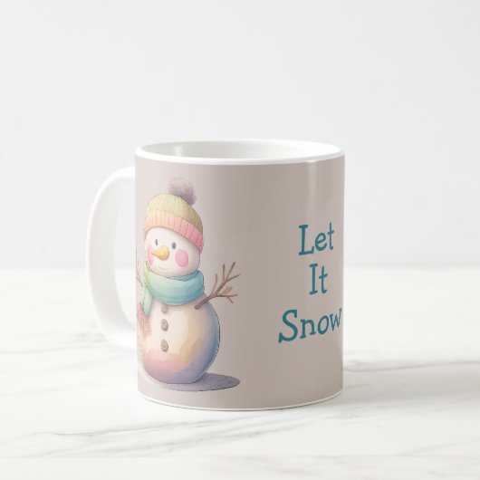 Cute Snowman Let It Snow Kaffeetasse (Vorderseite Links)