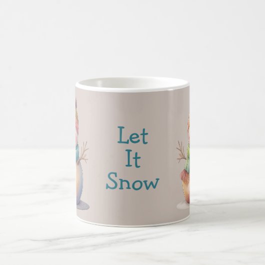 Cute Snowman Let It Snow Kaffeetasse (Mittel)