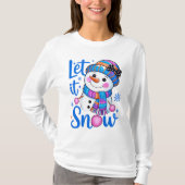 Cute Snowman “Let It Snow” T-Shirt Design (Vorderseite)