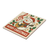 Cute Snowman Merry Christmas Fliese (Seite)