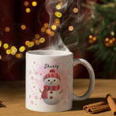 Cute Snowman Personalized Name Christmas Kaffeetasse