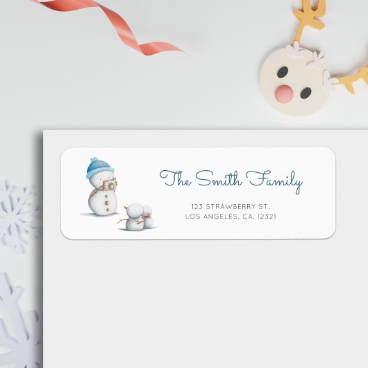 Cute Snowman Photography Return Address