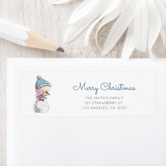 Cute Snowman Pig Return Address (Insitu)