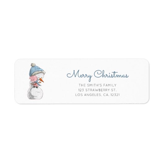 Cute Snowman Pig Return Address (Vorne)