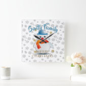 Cute Snowman Quadratische Wanduhr (Zuhause)