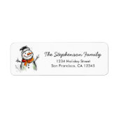 Cute Snowman Sketch Christmas Return Address (Vorne)