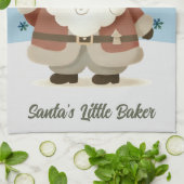 Cute Snowman Snowflakes Santa's Little Baker Kid Geschirrtuch (Gefaltet)