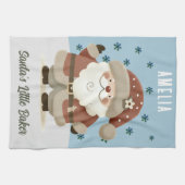 Cute Snowman Snowflakes Santa's Little Baker Kid Geschirrtuch (Horizontal)
