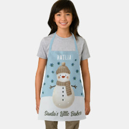 Cute Snowman Snowflakes Santa's Little Baker Kid Schürze