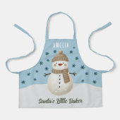 Cute Snowman Snowflakes Santa's Little Baker Kid Schürze (Vorderseite)
