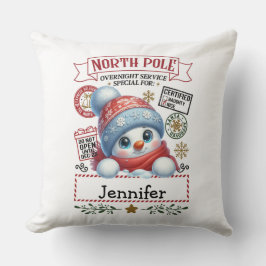 Cute Snowman Throw Pillow Kissen