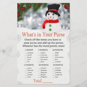 Cute snowman Was ist in deiner Handtasche Spiel