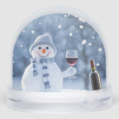 Cute Snowman Wine Christmas Holiday Schneekugeln (Rückseite)
