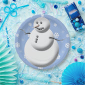 Cute Snowman Winter Holiday Snowmen Xmas Pappteller (Party)