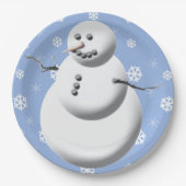Cute Snowman Winter Holiday Snowmen Xmas Pappteller (Vorderseite)