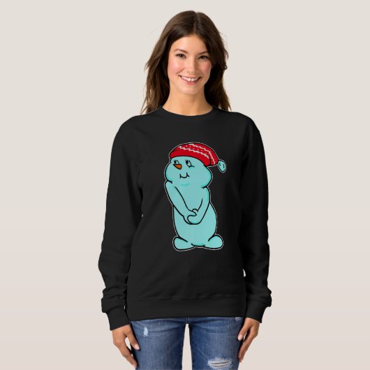 Cute Snowman Winter Merry Christmas Eve Party Sweatshirt (Vorne ganz)