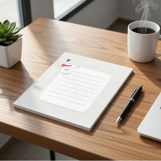 Cute Snowman Winter Notepad Notizblock