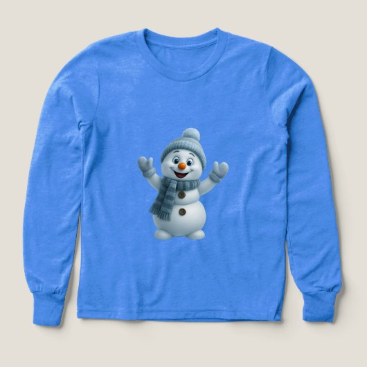 Cute Snowman with Blue Scarf – Adorable Winter Chr (Design Vorderseite)
