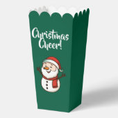 Cute Snowman with Red Scarf and Santa Hat Geschenkschachtel (Rückseite)