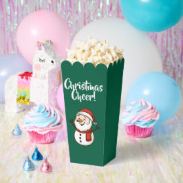 Cute Snowman with Red Scarf and Santa Hat Geschenkschachtel