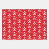 Cute Snowman with Snowflakes Kids Christmas Geschenkpapier Set (Vorderseite)