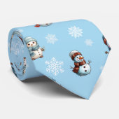 Cute Snowmen and Snowflakes Christmas Pattern Krawatte (Gerollt)