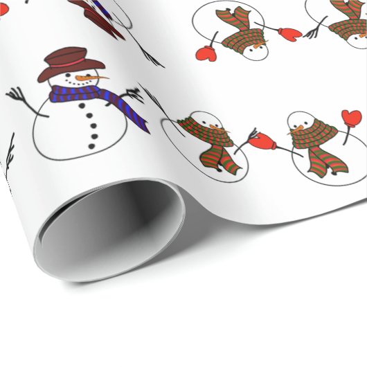 Cute Snowmen Christmas Geschenkpapier (Rolleneckpunkt)