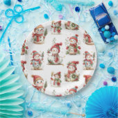 Cute snowmen with hats pappteller (Party)