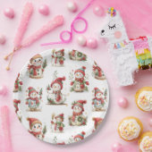 Cute snowmen with hats pappteller (Party)