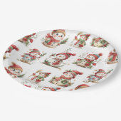 Cute snowmen with hats pappteller (Schrägansicht)