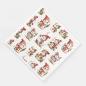 Cute snowmen with hats serviette (Ecke)