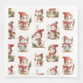 Cute snowmen with hats serviette (Vorderseite)