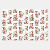 Cute snowmen with wooly hats geschenkpapier set (Vorderseite)