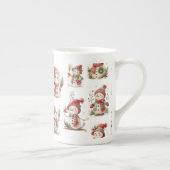 Cute snowmen with wooly hats porzellantasse (Rechts)