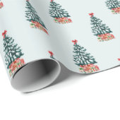 Cute Snowy Christmas Tree Geschenkpapier (Rolleneckpunkt)