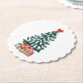 Cute Snowy Christmas Tree Untersetzer (angewinkelt)