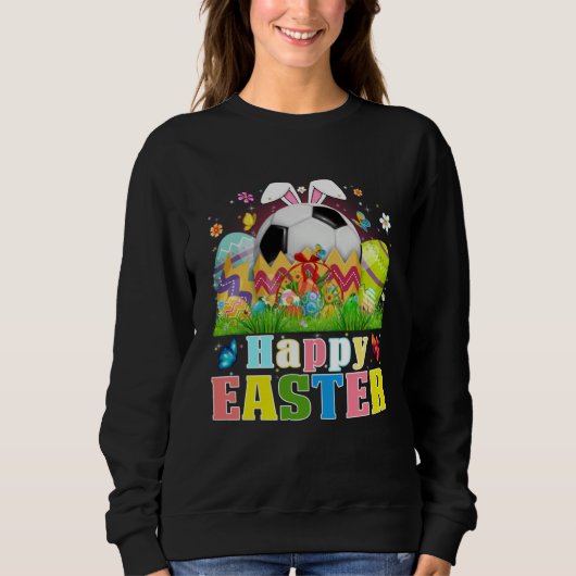 Cute Soccer Ball Hatched From Egg Easter Day Men B Sweatshirt (Vorderseite)