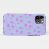 Cute Soccer Ball Pattern in Purple and Blue Case-Mate iPhone Hülle (Rückseite (Horizontal))