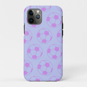 Cute Soccer Ball Pattern in Purple and Blue Case-Mate iPhone Hülle