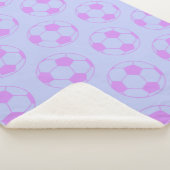 Cute Soccer Ball Pattern in Purple and Blue Sherpadecke (3/4)
