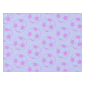 Cute Soccer Ball Pattern in Purple and Blue Tischdecke (Vorderseite (Horizontal))