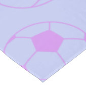 Cute Soccer Ball Pattern in Purple and Blue Tischdecke (Schrägansicht)