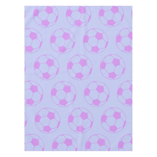 Cute Soccer Ball Pattern in Purple and Blue Tischdecke (Vorderseite)