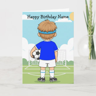 Cute Soccer Football Boy Birthday Card Karte